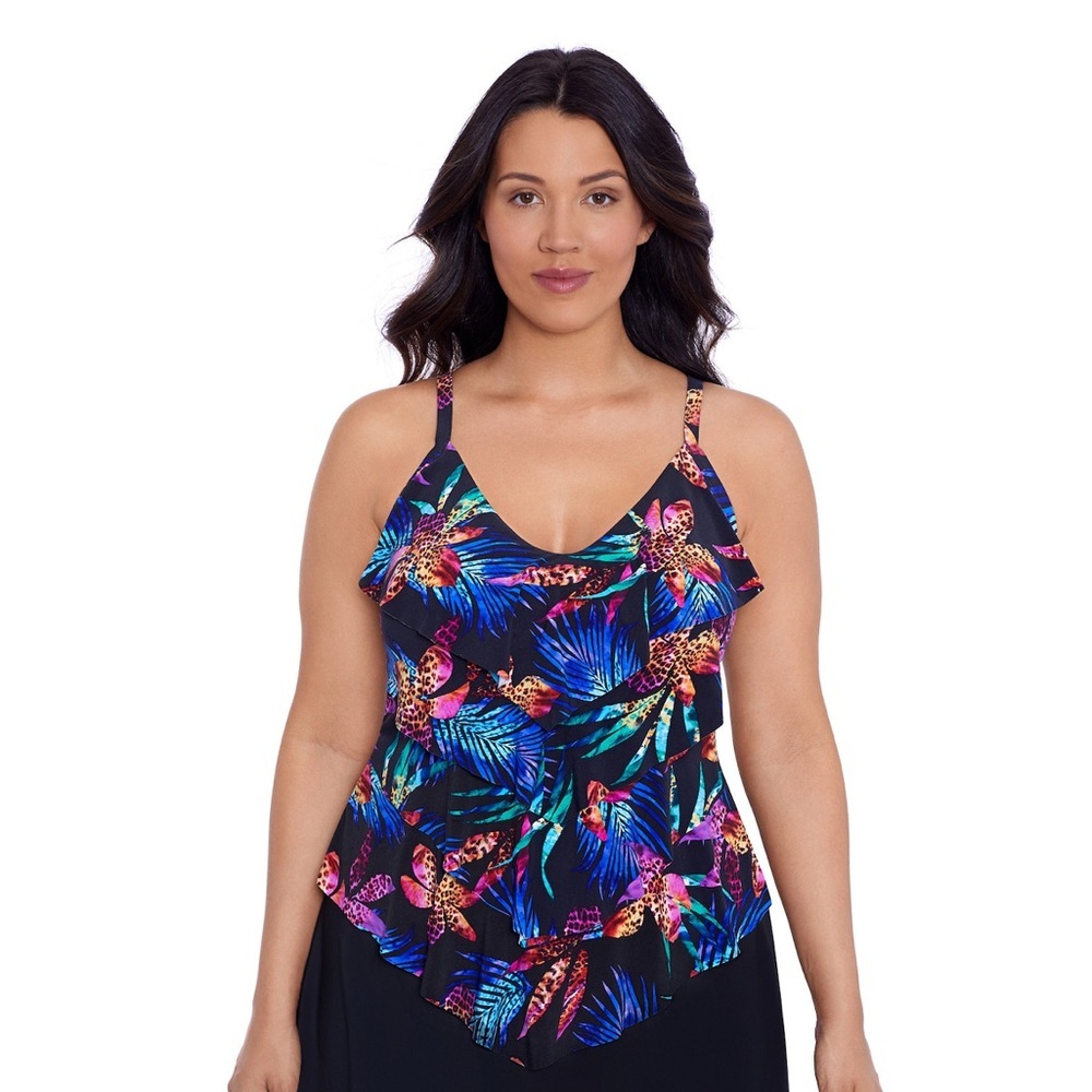 Trimshaper Lena Swimsuit Tankini Top in Leopard Lily NWT Size 8